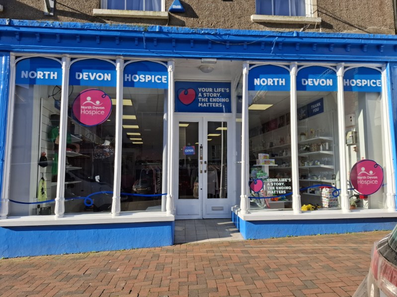 External photo of the outside of Torrington charity shop